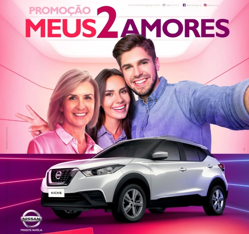 Marília Shopping sorteia Nissan Kicks 0Km na campanha ‘Meus Dois Amores’