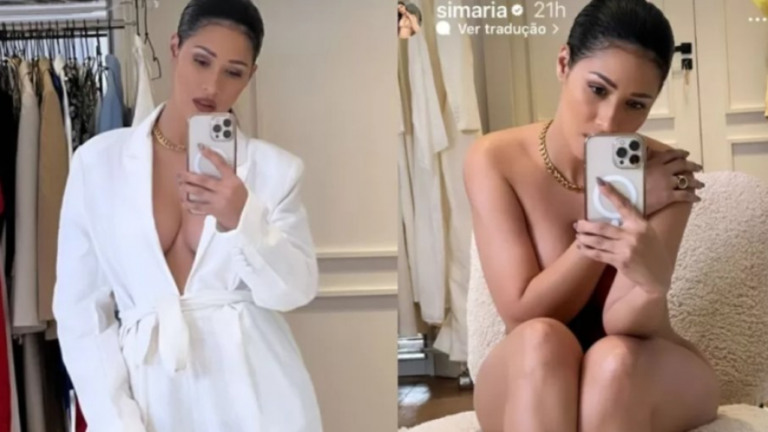 Afastada dos palcos, Simaria surge sensualizando nas redes sociais