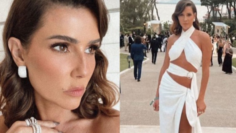 Deborah Secco marca presença no baile de gala da Amfar com look ousado