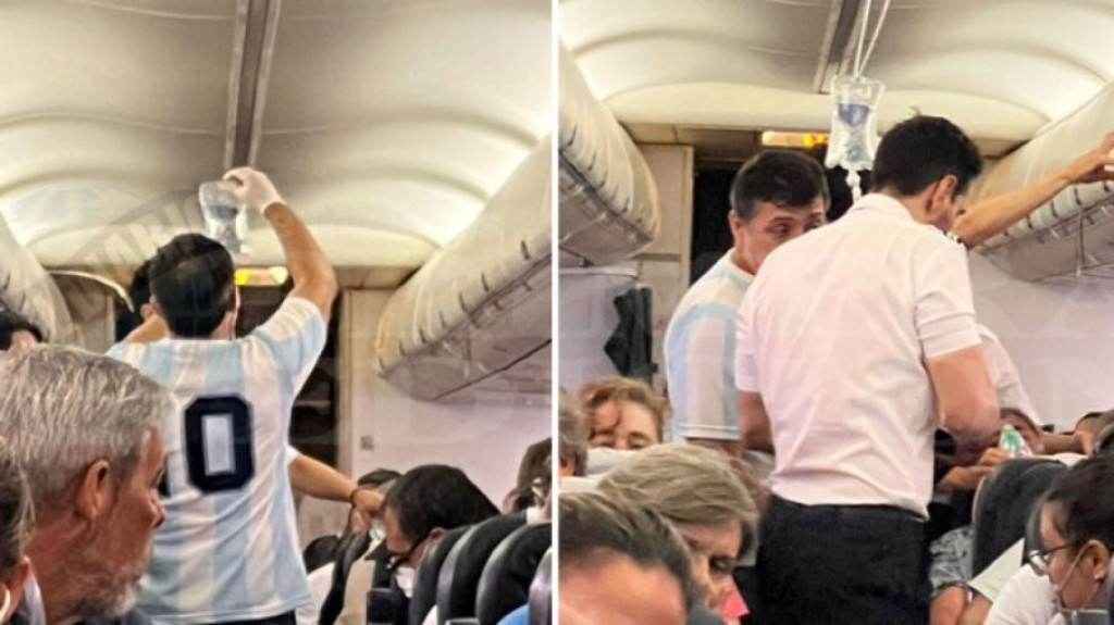 Médico com camisa da Argentina salva turista que teve infarto no avião