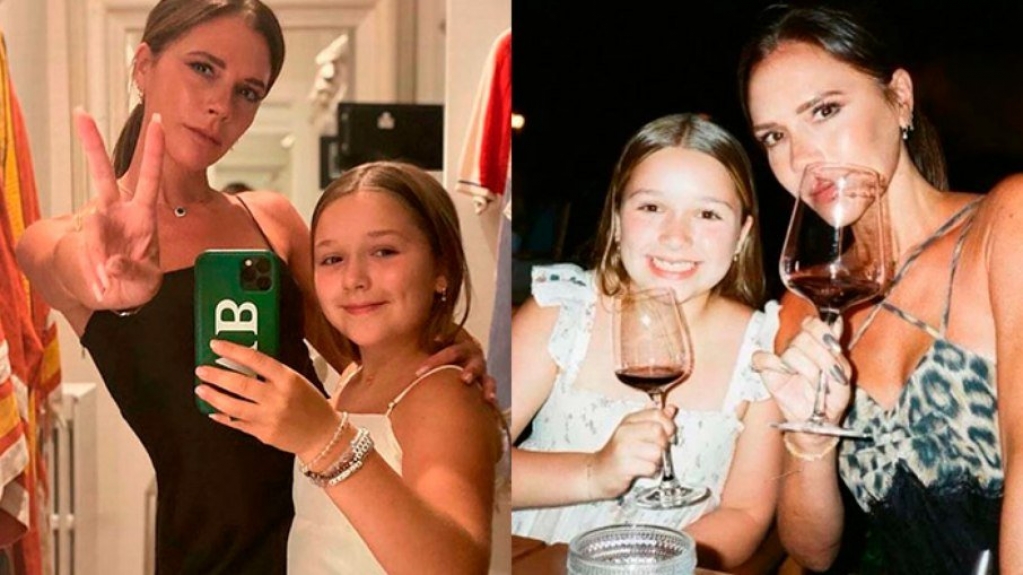 Victoria Beckham é criticada por supostamente deixar filha beber vinho