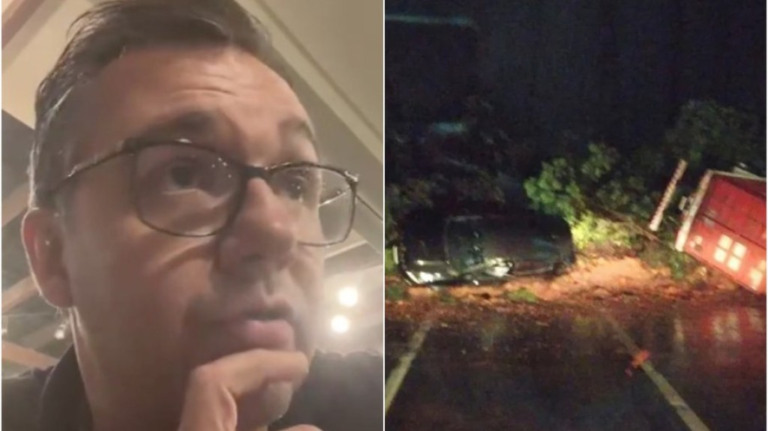 Carro de prefeito é atingido por deslizamento no PR: 'Estou em choque'