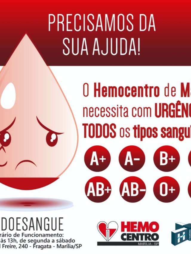 Estoque de sangue baixa e Hemocentro antecipa campanha de férias