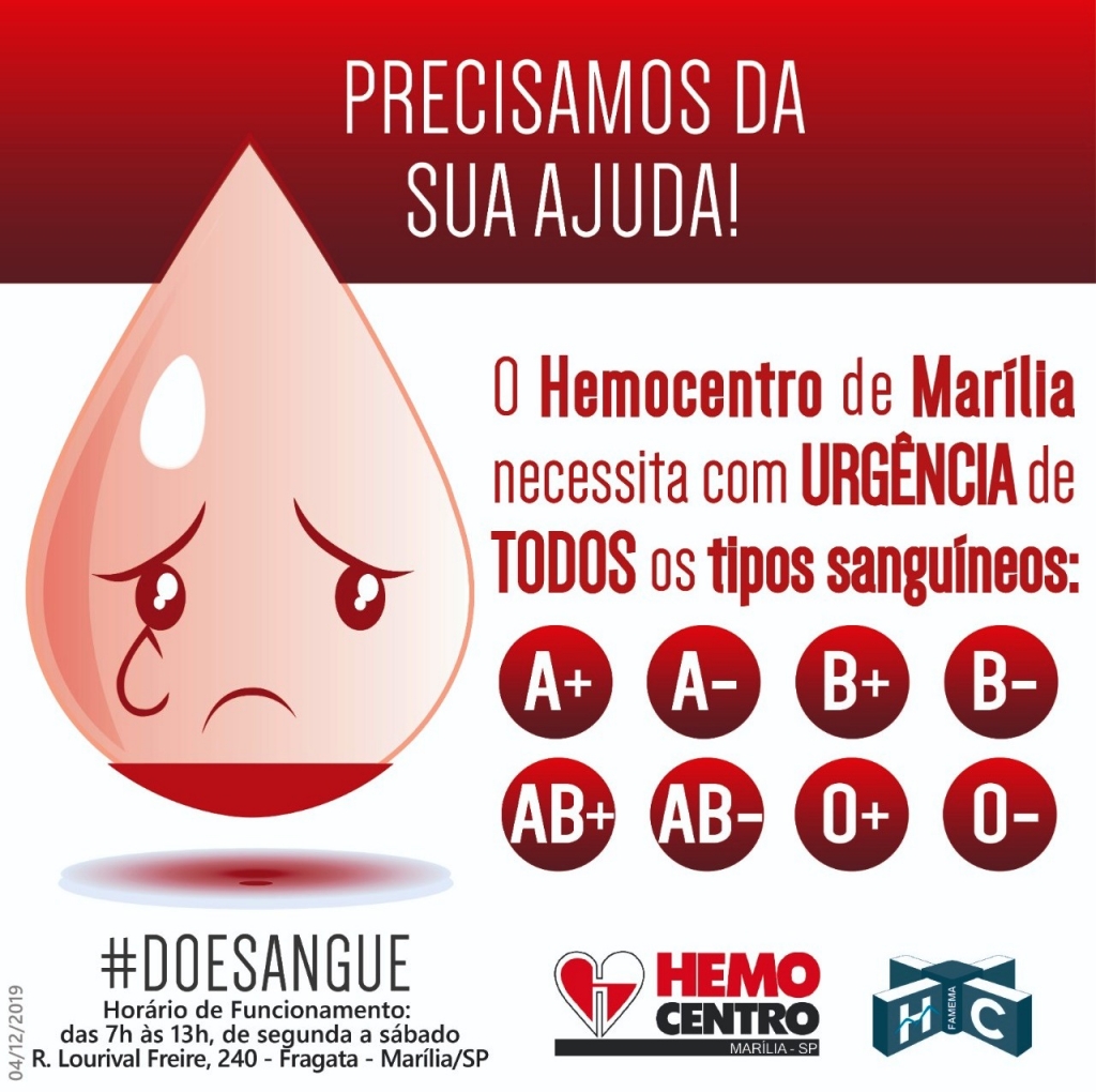 Estoque de sangue baixa e Hemocentro antecipa campanha de férias