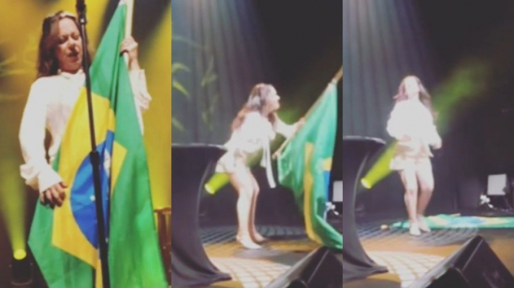 Após pisar em bandeira do Brasil, Bebel Gilberto se desculpa