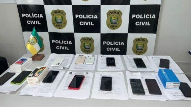 Divulgação/Polícia Civil do Piauí São Paulo foi o estado com o maior número de roubos e furtos de celulares em 2022