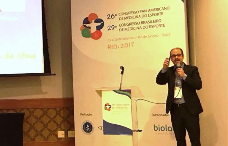 Marcos Laraya, professor da Famema, durante congresso do setor – Divulgação