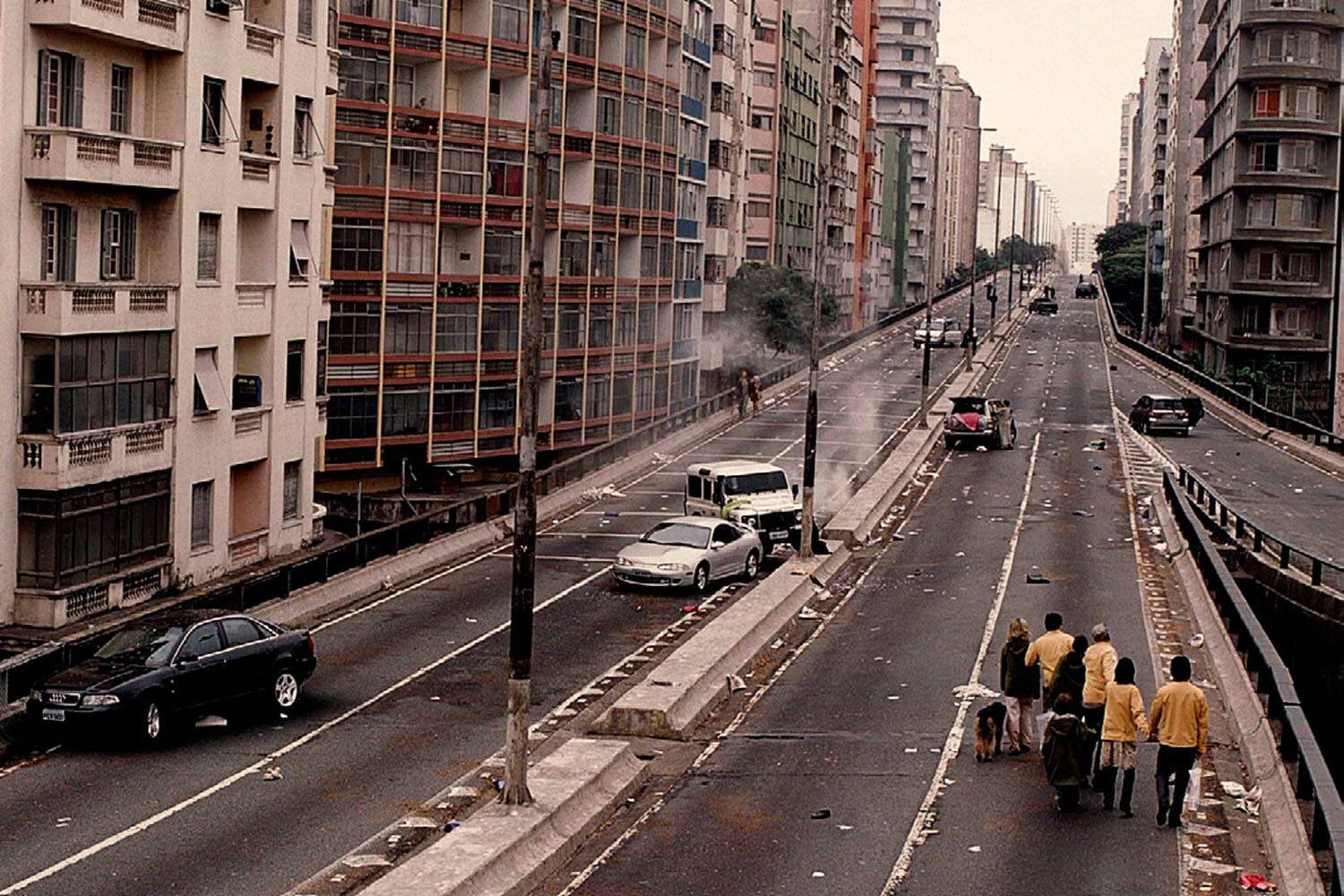 O Minhocão aparece completamente desabitado. Foto: Reprodução