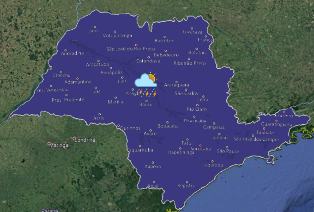 Tempo nublado com chuvas isoladas; veja previsões da meteorologia para semana em Marília