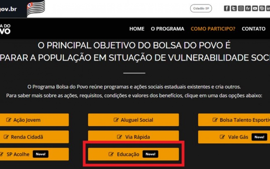 Bolsa do Povo Educação: veja como se inscrever no programa para ganhar R$ 500