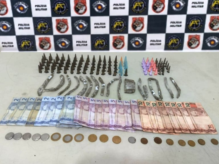 PM prende desempregado com porções de crack, cocaína e maconha