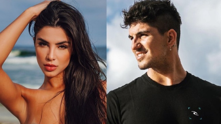 Gabriel Medina é visto aos beijos com ex de Kevinho em camarote; vídeo