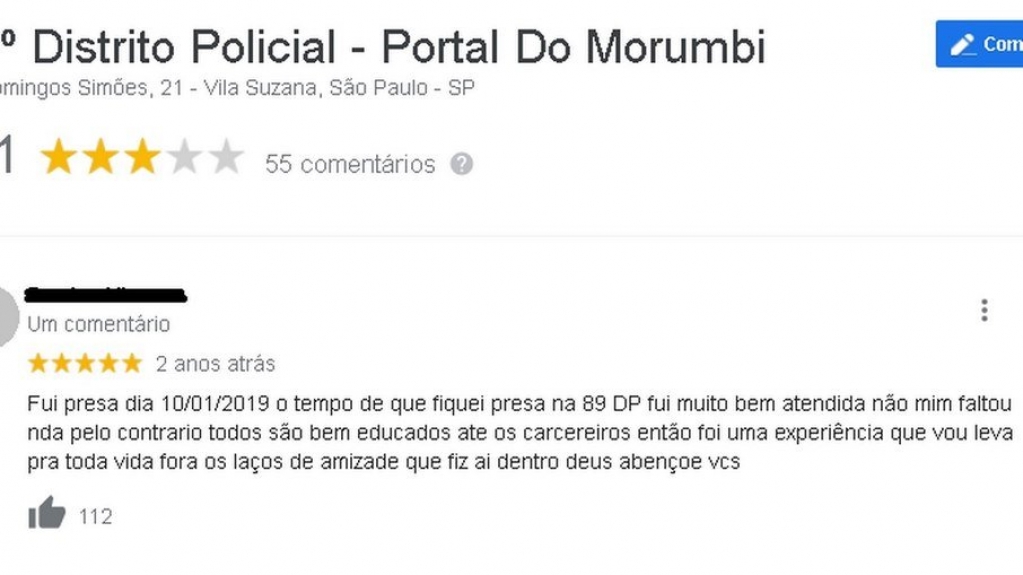 Ex-presa avalia delegacia de SP com cinco estrelas: "vou levar para toda vida"