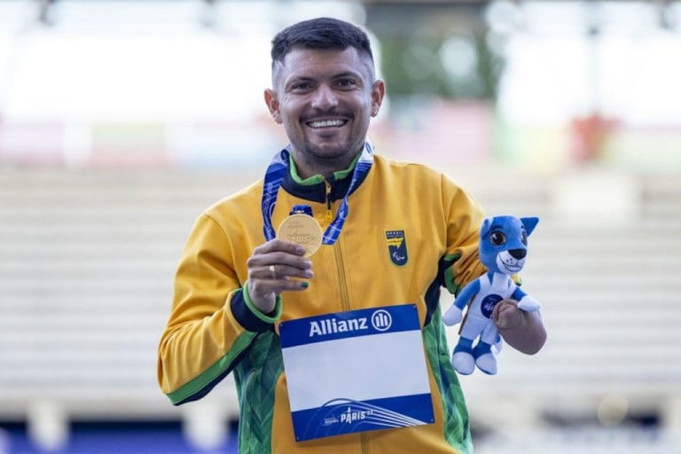 Petrúcio Ferreira conquistou o tricampeonato mundial nos 100 metros na classe T47. Foto: Alessandra Cabral/CPB.