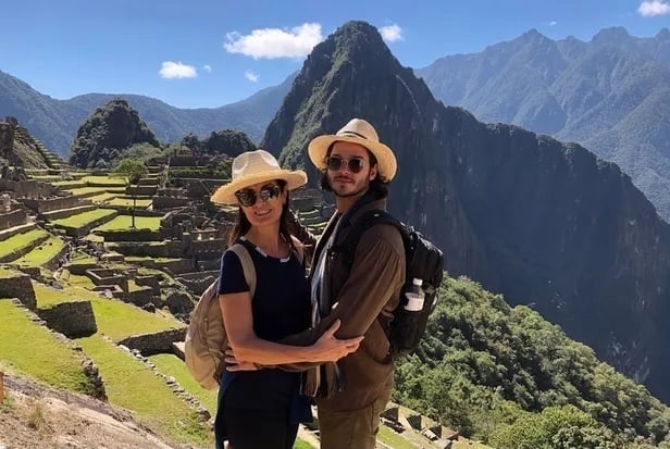 Fátima Bernardes e Túlio Gadelha em Macchu Picchu, no Peru