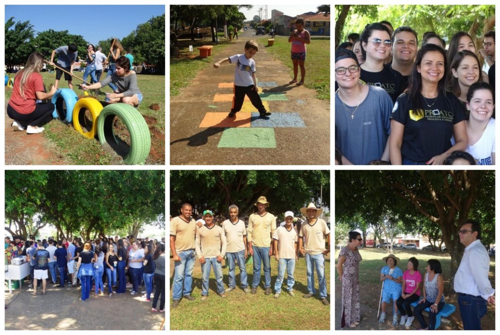 Trote do Univem mobiliza alunos e moradores para revitalizar praça