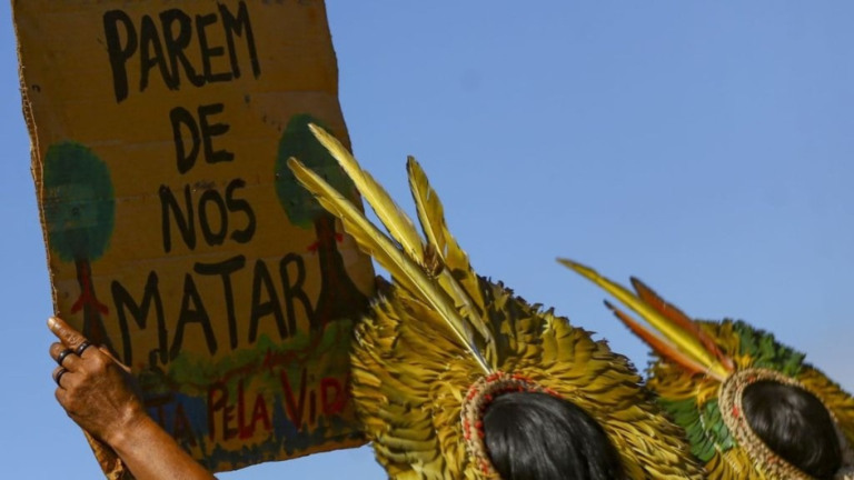 MARCELO CAMARGO/AGÊNCIA BRASIL Assinatura das demarcações acontecerá durante encerramento do Acampamento Terra Livre 2023
