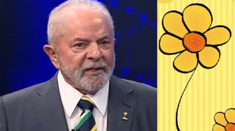 Debate: Lula usa broche de campanha contra exploração sexual infantil