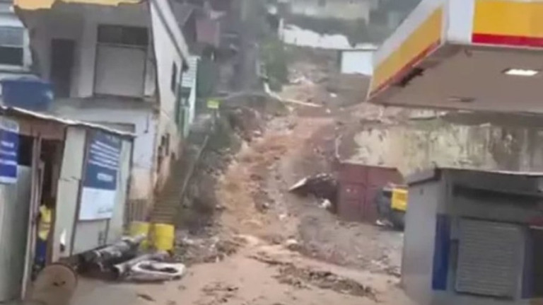 RJ: Petrópolis tem chuva forte e alerta para riscos de desabamento