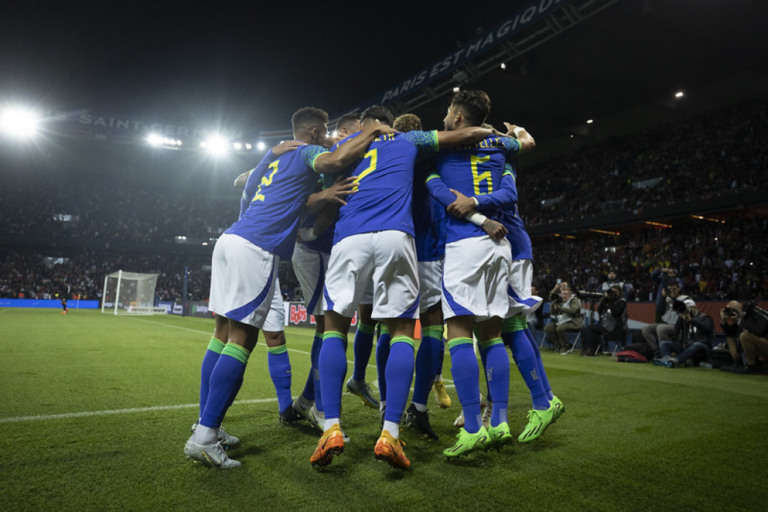 Seleção brasileira durante jogo contra a Tunísia – Lucas Figueiredo/CBF