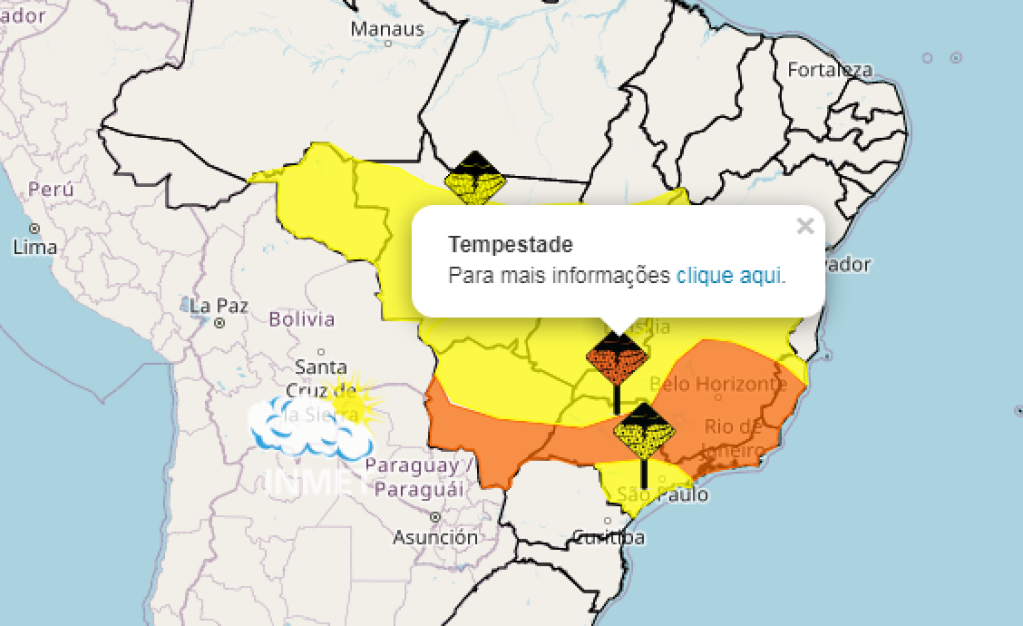 Meteorologia prevê feriado com chuva; Marília entra em alerta de tempestade