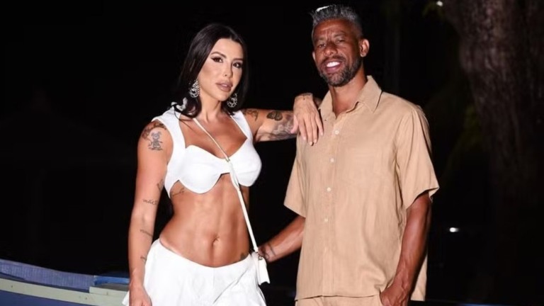 Esposa de Léo Moura é comparada com Gracyanne Barbosa: ‘Deixa o Belo saber!’
