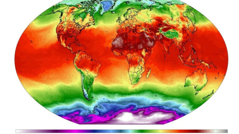 Reprodução University of Maine, Climate Reanalyzer