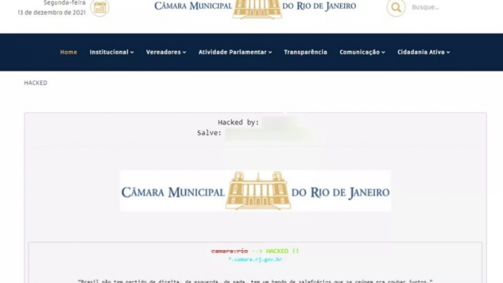 Hackers invadem site da Câmara dos Vereadores do Rio de Janeiro Hackers invadem site da Câmara dos Vereadores do Rio de Janeiro