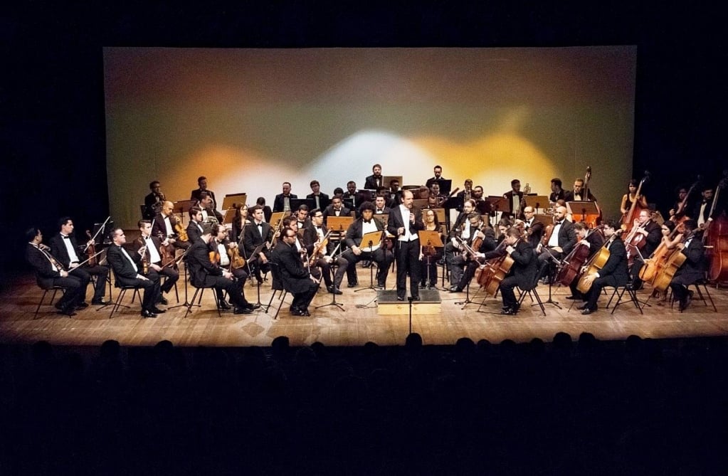 Orquestra Sinfônica de Marília durante apresentação de lançamento – Paulo Perez/Divulgação