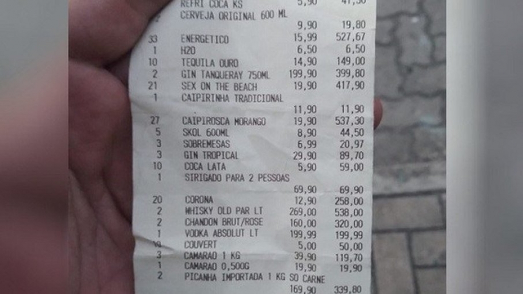 Homem diz ser jogador de futebol e dá calote de R$ 4.363,13 em bar de Fortaleza