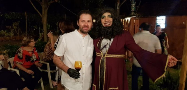 Chef Sílvio Derobe e o ator e diretor Calu Monteiro