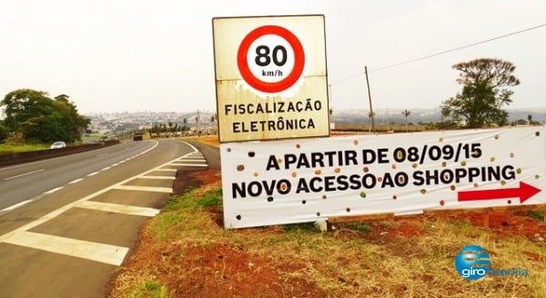 Acesso de rodovia para Shopping muda nesta terça