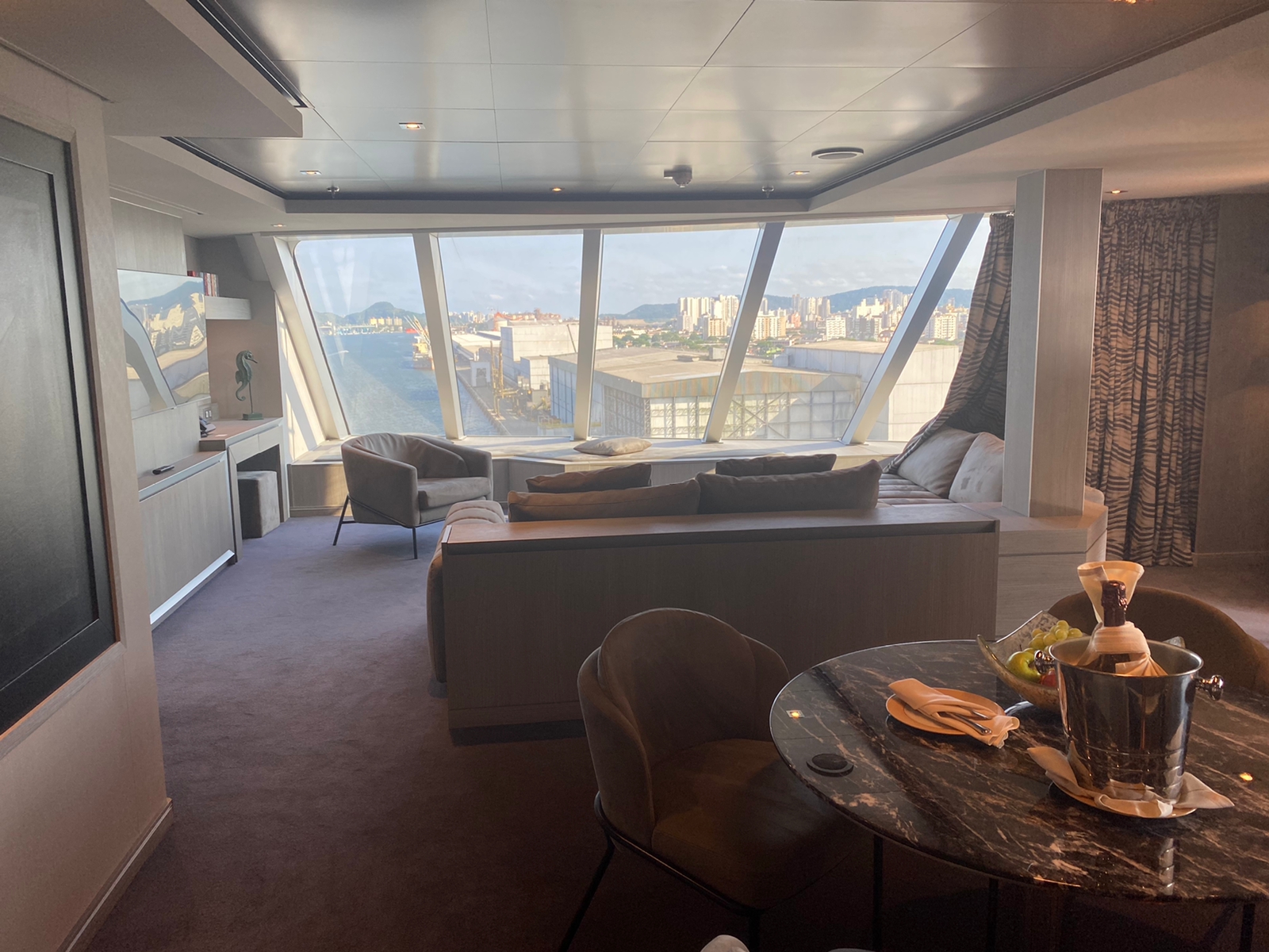 Vista de uma cabine do MSC Yacht Club. Foto: Gabrielle Gonçalves/iG Turismo