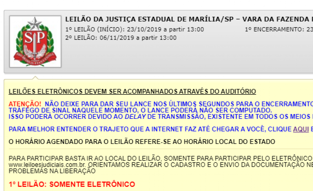 Leilão vende imóveis em execuções da Prefeitura e Daem em Marília