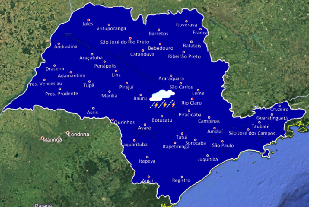 Meteorologia aponta chuvas até amanha e queda de temperaturas em Marília