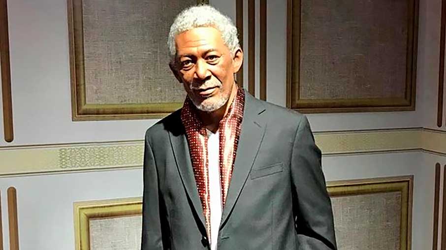 Morgan Freeman no Dreamland Museu de Cera de Olímpia. Foto: Divulgação/Dreamland