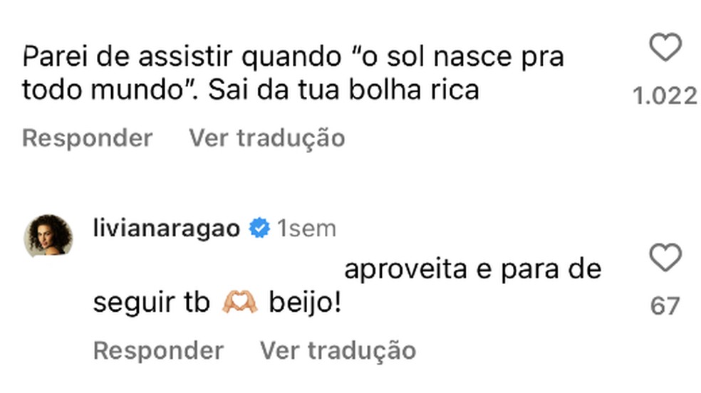 Livian Aragão rebate hater após palestra sobre produtividade — Foto: Instagram