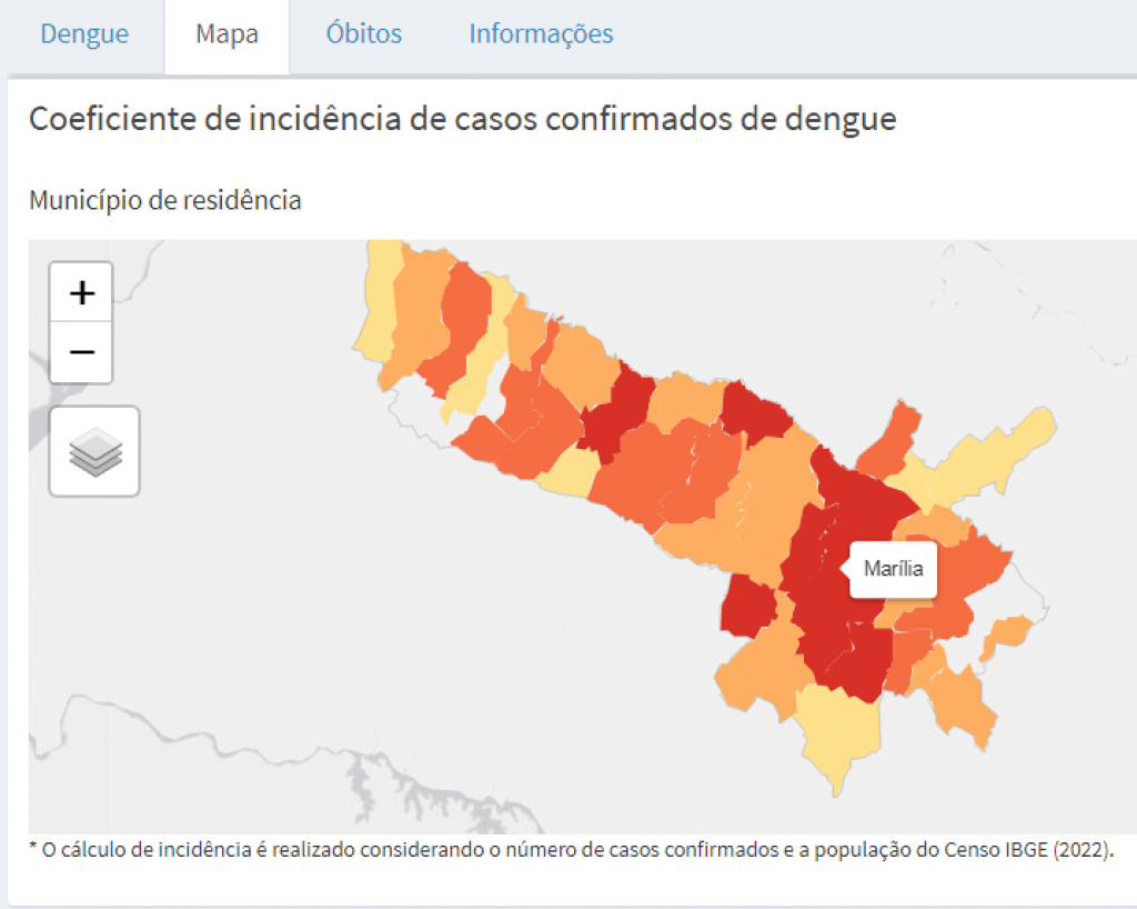 Região de Marília tem seis cidades com alta incidência de dengue; veja unidades com mais casos