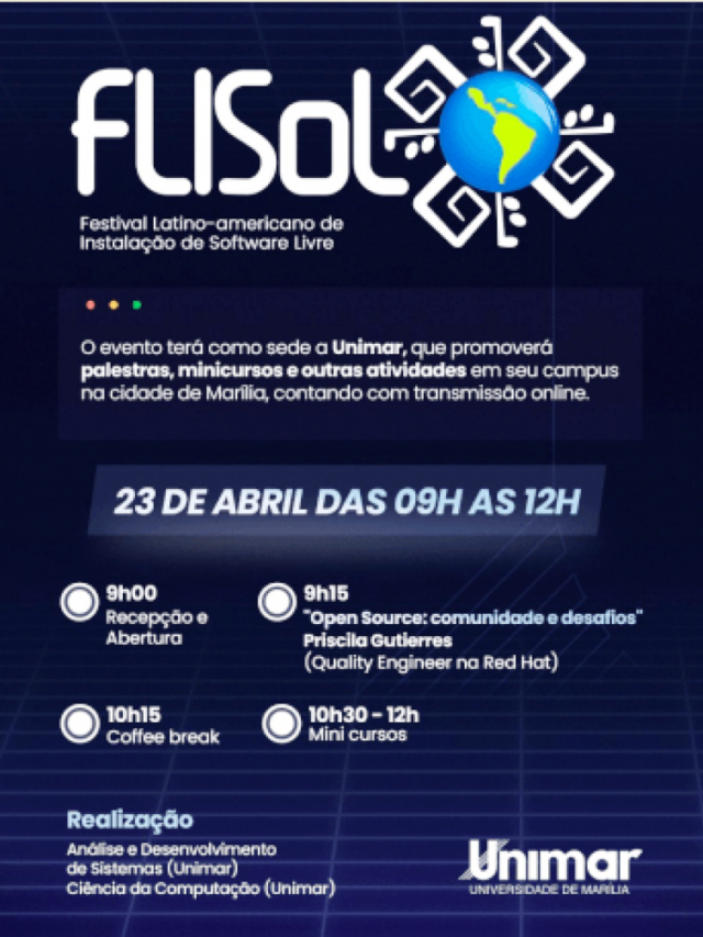 Unimar recebe Flisol 2022, maior evento de software livre da América Latina