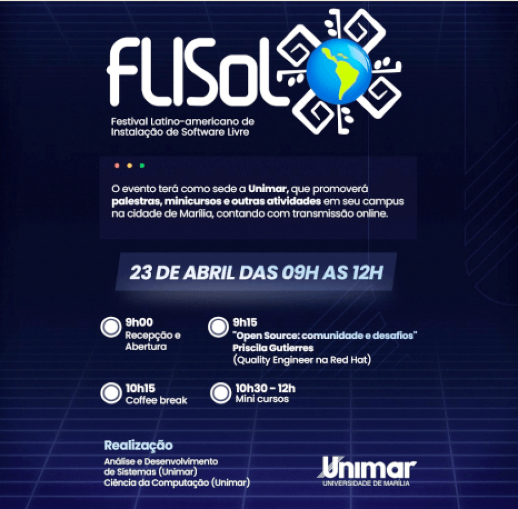 Unimar recebe Flisol 2022, maior evento de software livre da América Latina