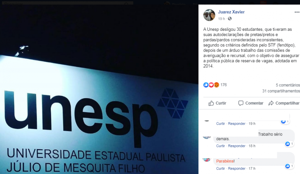 Unesp desliga 30 aprovados em vestibular por fraude em autodeclaração de cotas