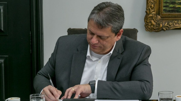 Fernando Nascimento/Governo de SP Tarcísio lembrou que conseguiu aprovar todos os projetos enviados no primeiro semestre