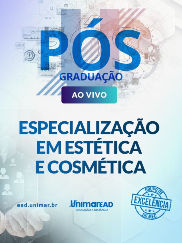 Unimar abre vagas de Pós-graduação em Estética e Cosmética EaD com aulas ao vivo