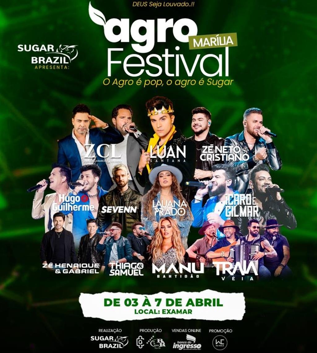 Agrofestival anuncia pacote de grandes shows e primeiro lote com promoção em Marília