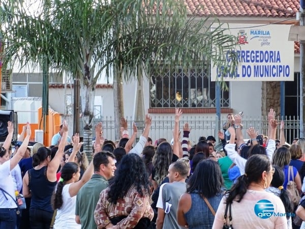 Servidores municipais durante greve de 2015 – Rogério Martinez/Giro Marília