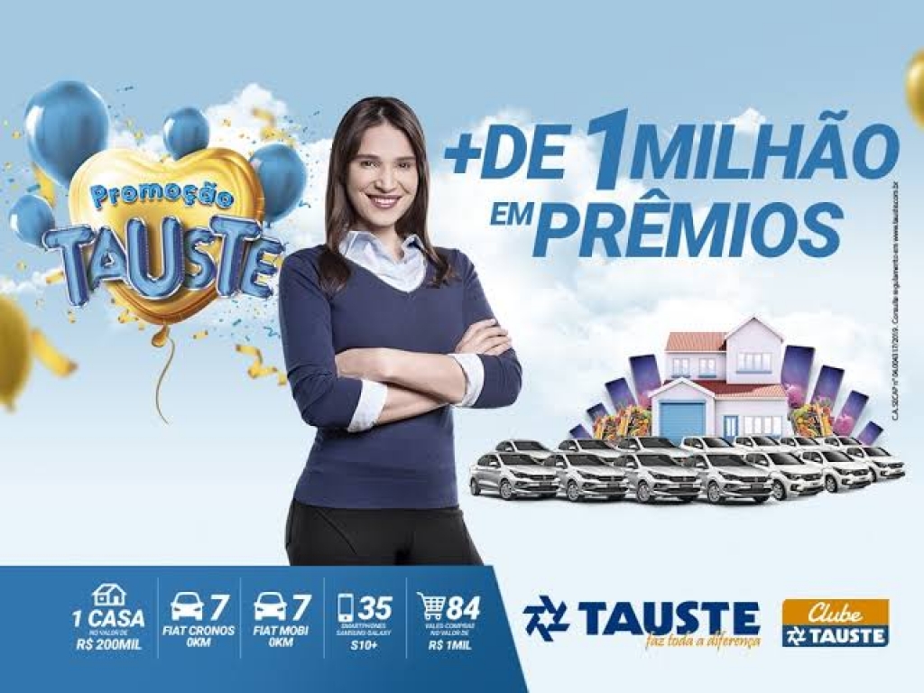 Tauste encerra mega campanha nesta segunda com mais de R$ 1 milhão em prêmios Tauste encerra mega campanha nesta segunda com mais de R$ 1 milhão em prêmios