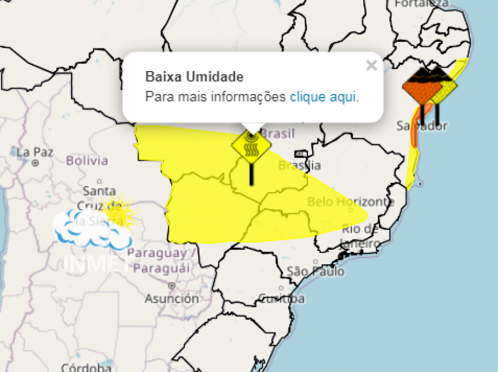 Inmet prevê dias claros e risco de baixa umidade em Marília e região