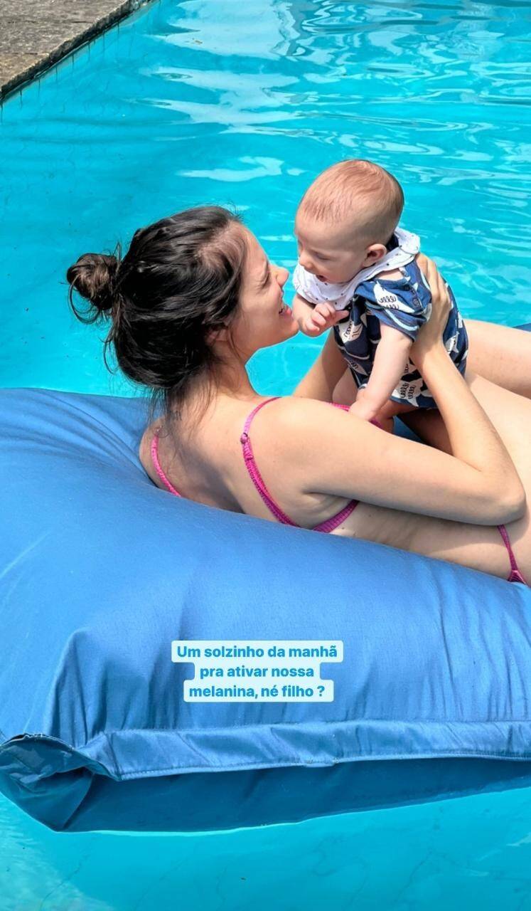 Atriz curte dia de sol ao lado do filho caçula . Foto: Reprodução/Instagram