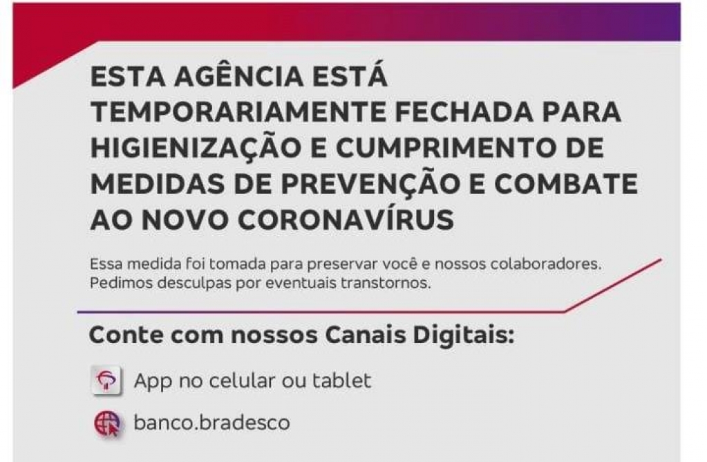 Bradesco fecha agência em Marília para higienização após testes de Covid Bradesco fecha agência em Marília para higienização após testes de Covid