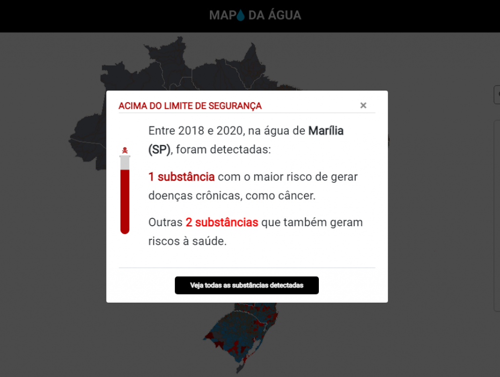 Mapa de contaminação em água inclui Marília; 'interpretação inadequada', diz Daem